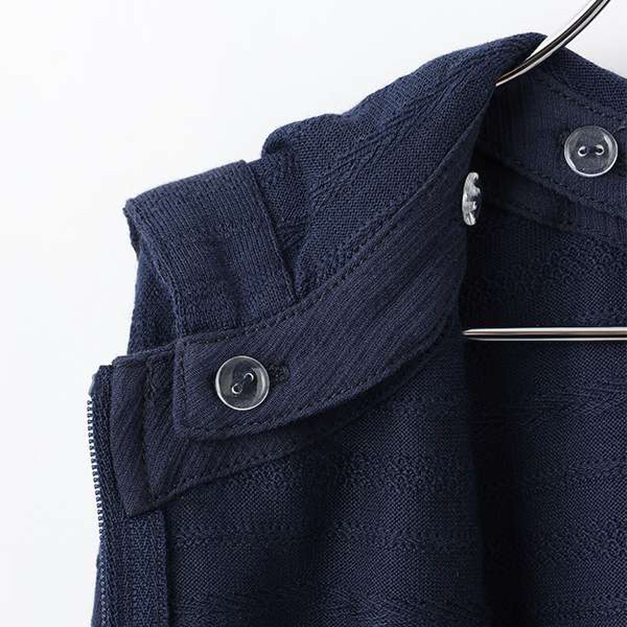 Lace Pattern Zip Parka,Off white, large image number 8