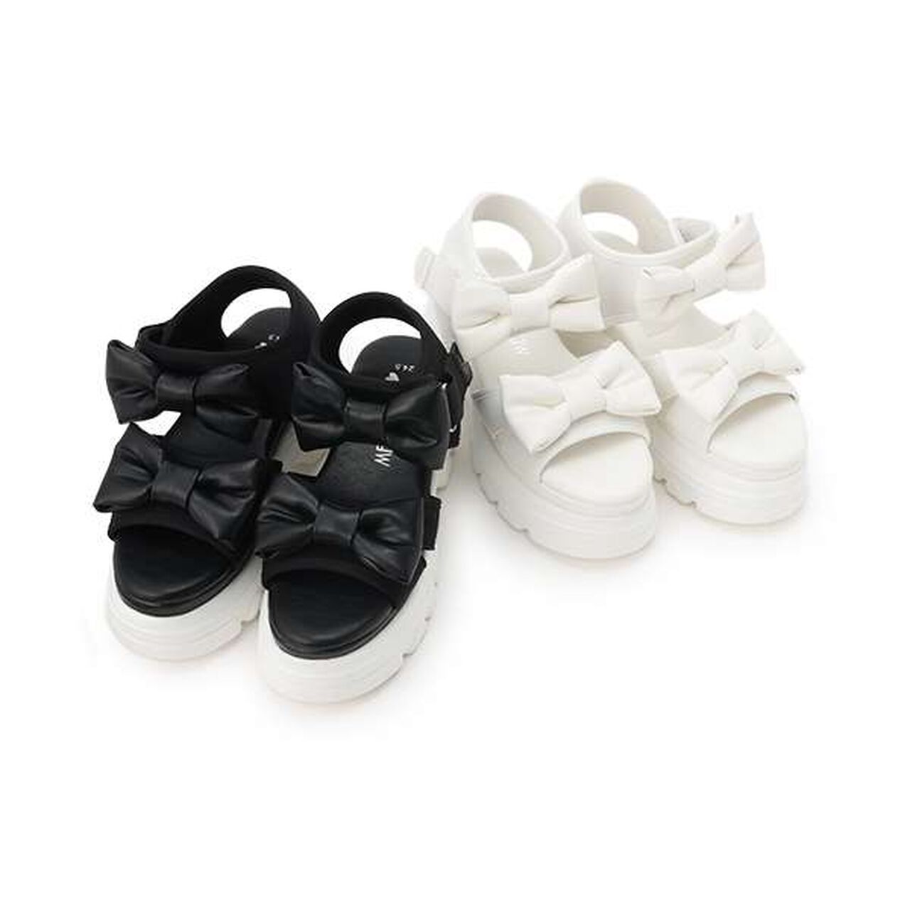 Double Ribbon Sport Sandals,White, large image number 13