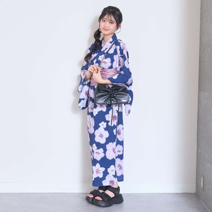 Floral Pattern Two-Piece Yukata,Pearl white, medium image number 2