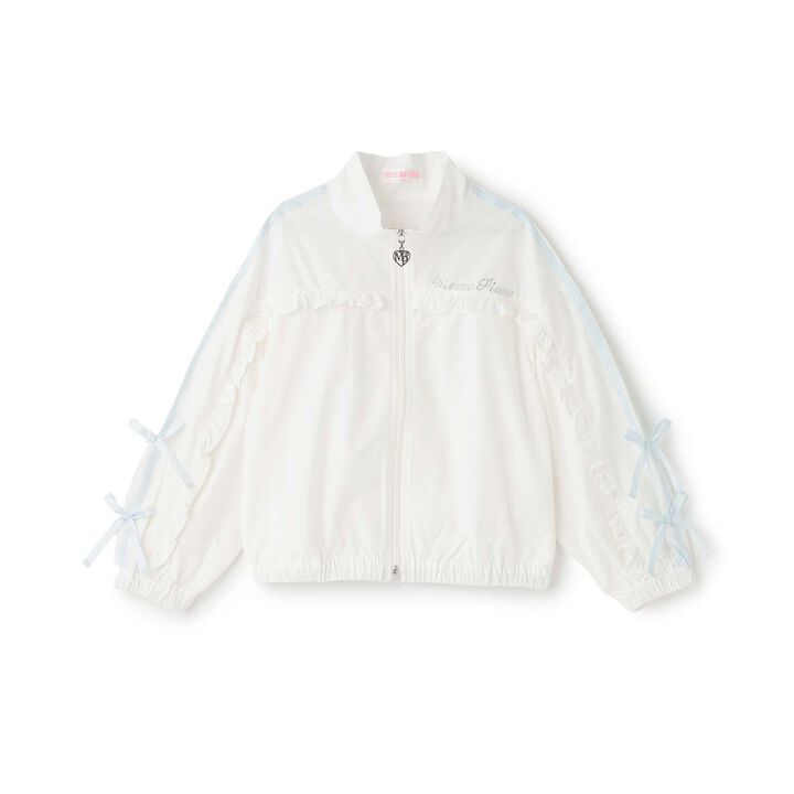 Frill Ribbon Line Bomber Jacket,Pink, medium image number 9
