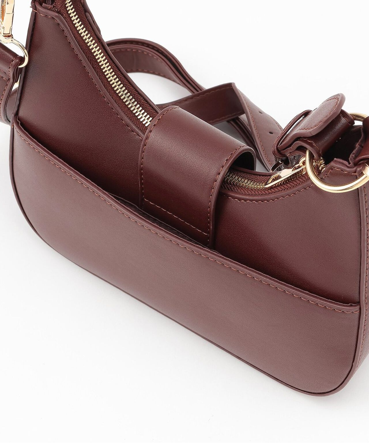 Logo Motif Shoulder Bag [Korean Fashion],Ivory, large image number 12