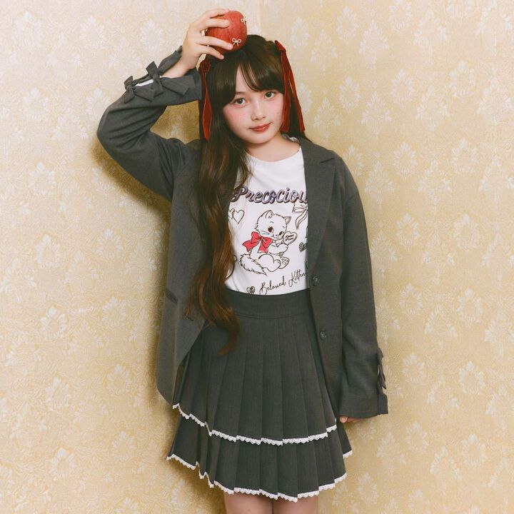 Kitten & Ribbon Long-Sleeve T-Shirt,Charcoal gray, medium image number 19