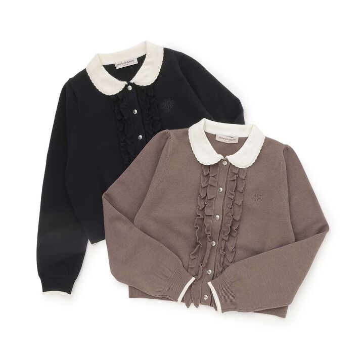 Frill Collar Cardigan,Mocha tea, medium image number 6