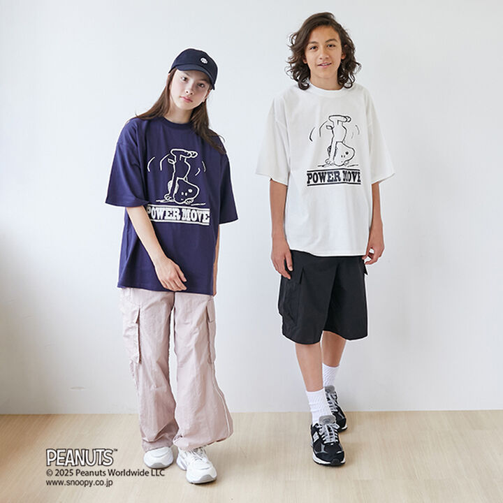 [GLSW.] [PEANUTS] Snoopy Power Move Front Print T-Shirt,White, medium image number 6