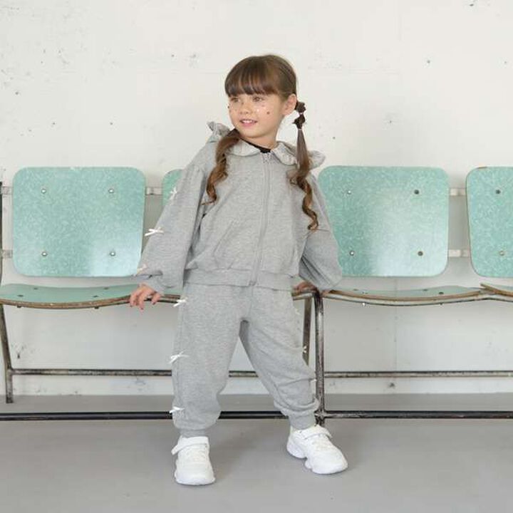 [Restock] Goodbye Pills Fleece Zip Parka with Frill and Ribbon,Ink blue, medium image number 15