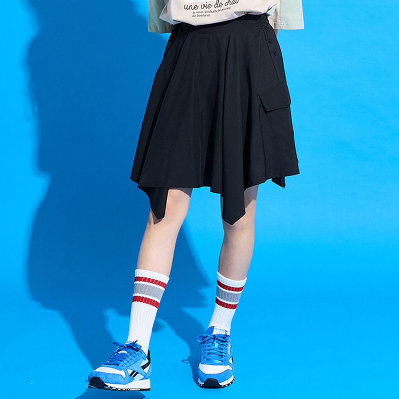 [AMI] Waist Wrap Shirt Style Skirt with Shorts,Light gray, large image number 1