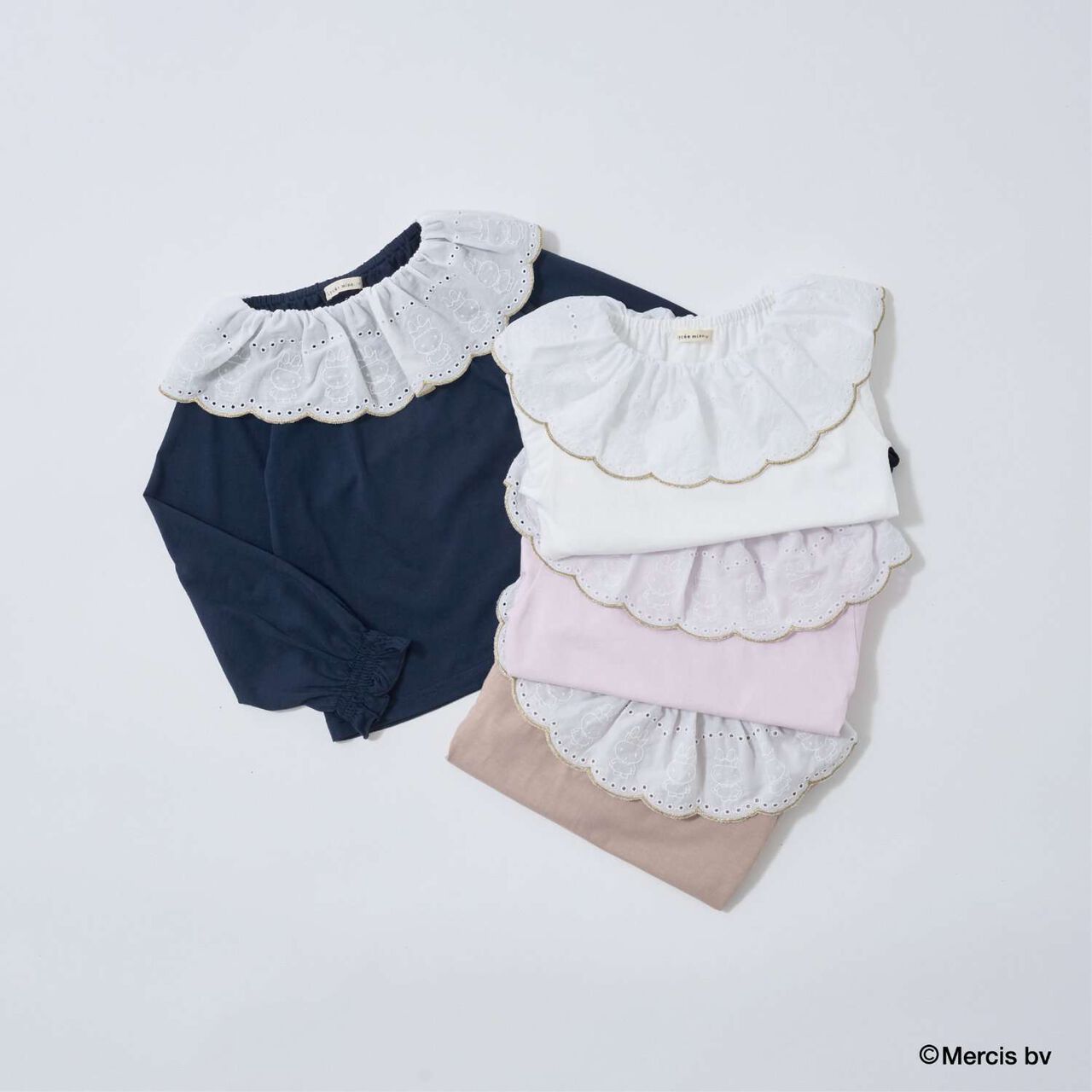 [Miffy] Soft Cotton Lace Collar Top,Light pink, large image number 10
