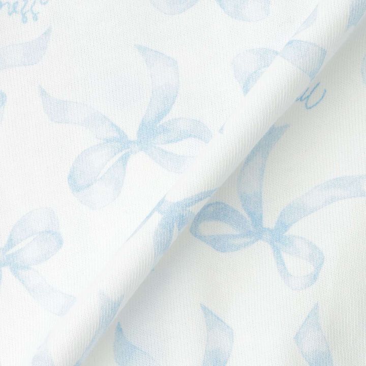 [Box Included] Ribbon Pattern Short-Sleeve 2-Way All-in-One & Bib Set,Sax blue, medium image number 10