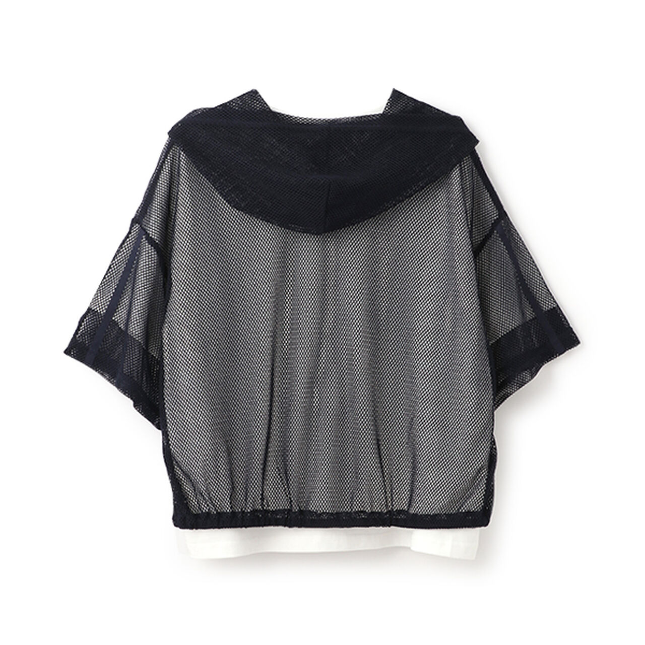 Mesh Short-Sleeve Logo Parka T-Shirt Set,Off white, large image number 10