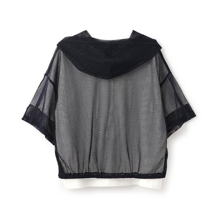 Mesh Short-Sleeve Logo Parka T-Shirt Set,Off white, medium image number 10