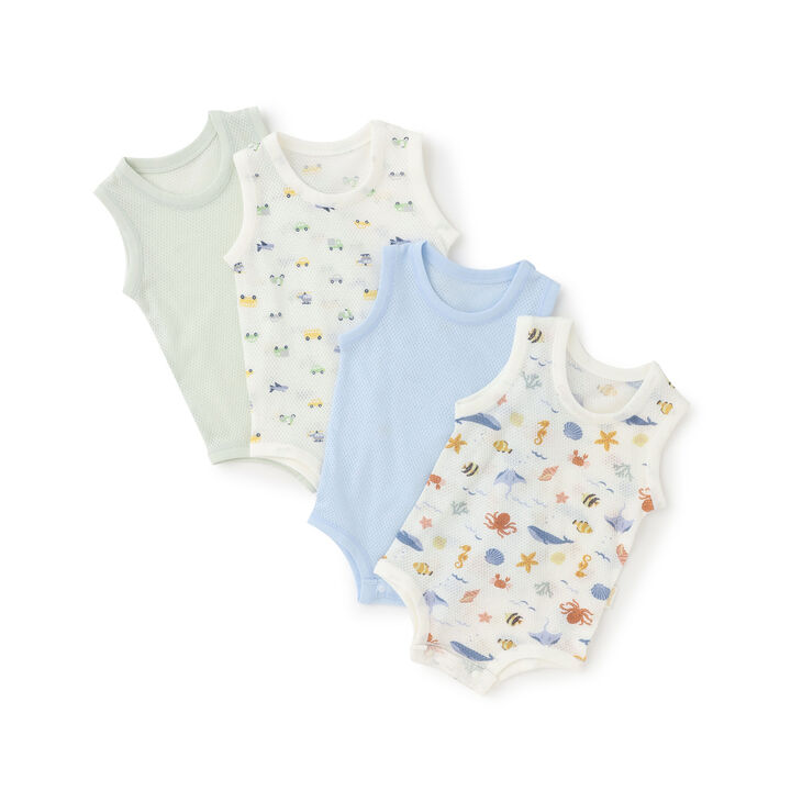 [Weak Acidity] Mesh Tank Romper,Blue gray, medium image number 8