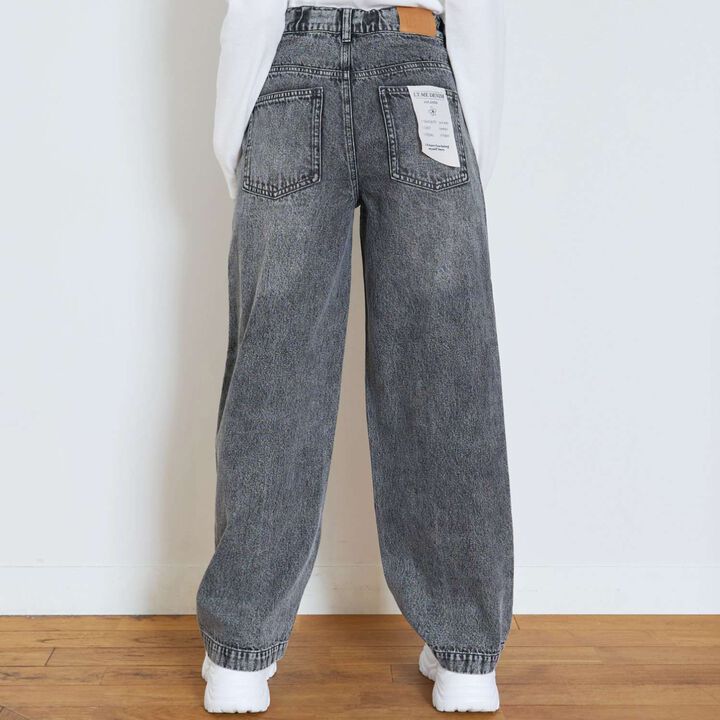 [LTXC] Tack Wide Denim Pants [Set Available],Gray, medium image number 1