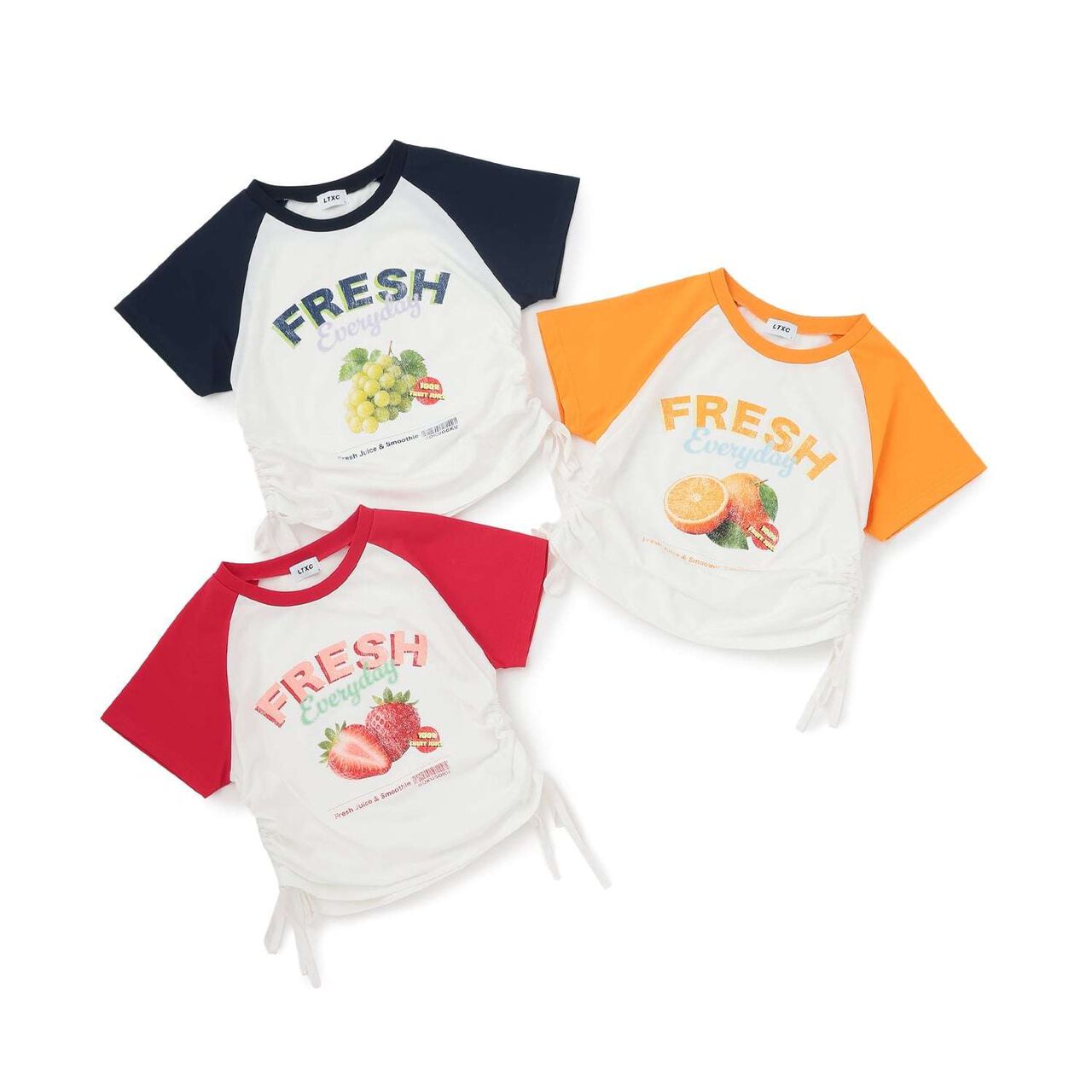 [GOKUGOKU] Multi-Function Shirred Crop Raglan Short-Sleeve T-Shirt,Orange, large image number 19