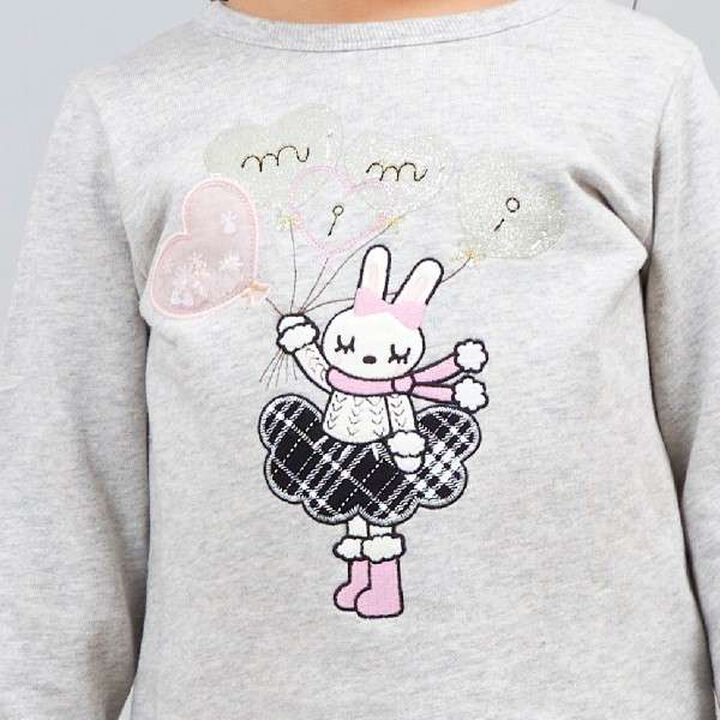 KP Mimi Appliqué Heart Balloon Sweatshirt (80-150),Lavender, medium image number 6