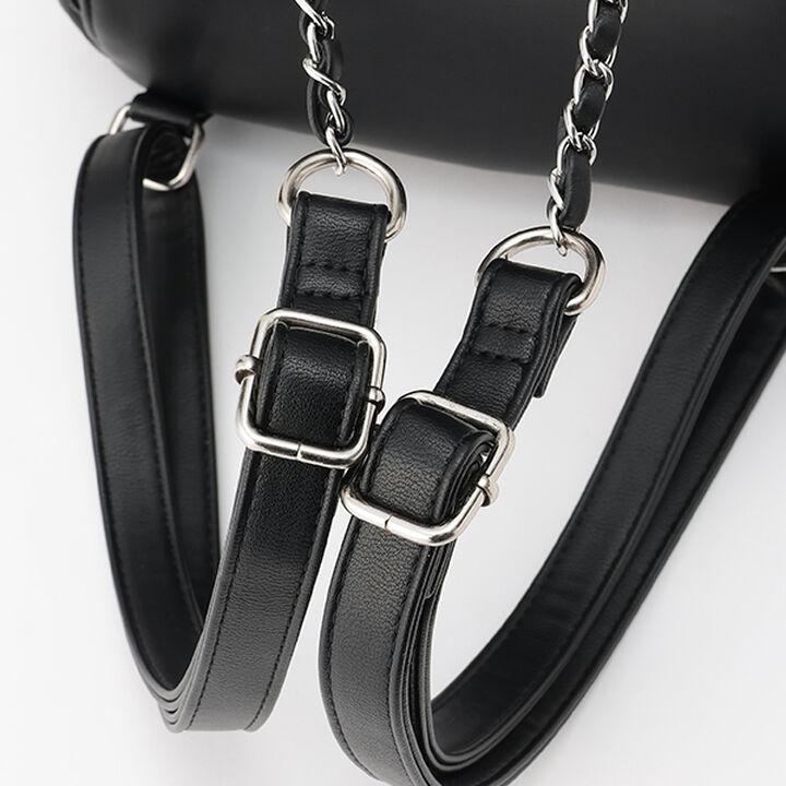 Bucket Backpack with Ribbon Charm,Black, medium image number 9