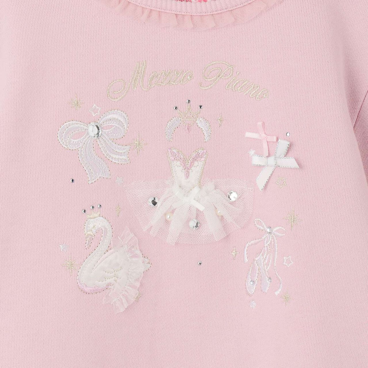 Ballet Embroidery Sweatshirt,Pink, large image number 3