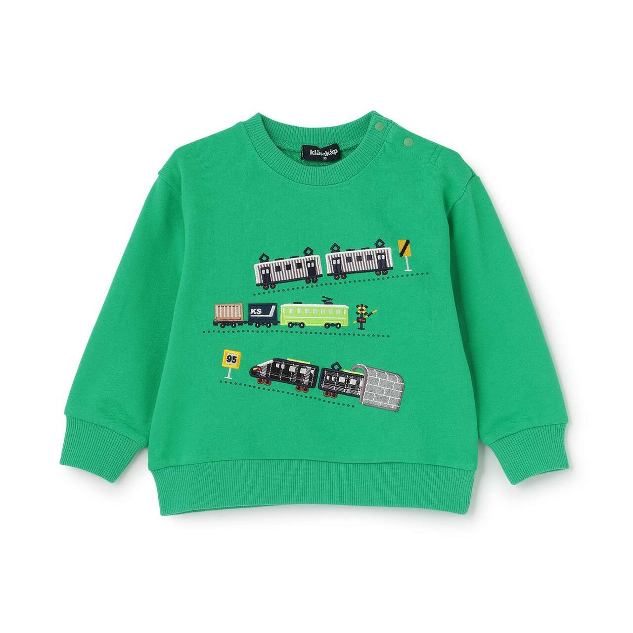 [人氣商品補貨] [實體店鋪不販售] 電車貼布刺繡衛衣,綠色, large image number 0