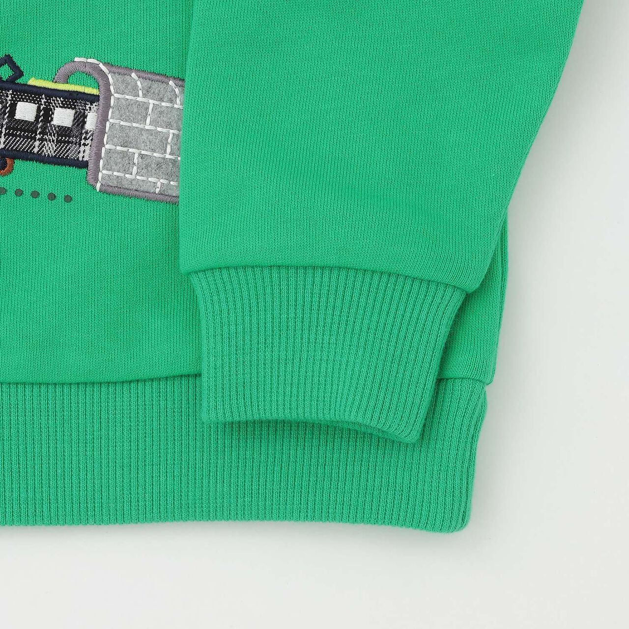 [人氣商品補貨] [實體店鋪不販售] 電車貼布刺繡衛衣,綠色, large image number 3