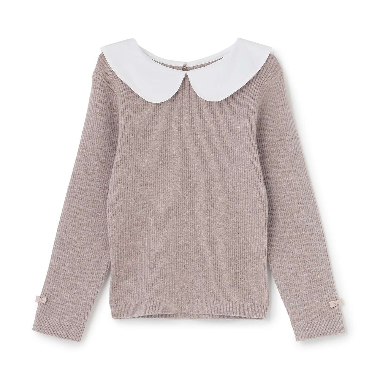 [Machine Washable] Ribbed Knit with Collar,Striped, large image number 14