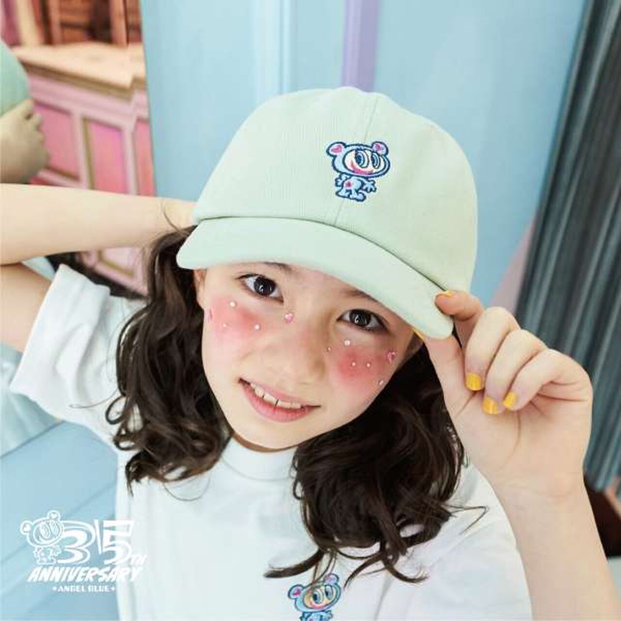 [ANGEL BLUE] Mr. Nakamura Embroidered Cap,Beige, large image number 10