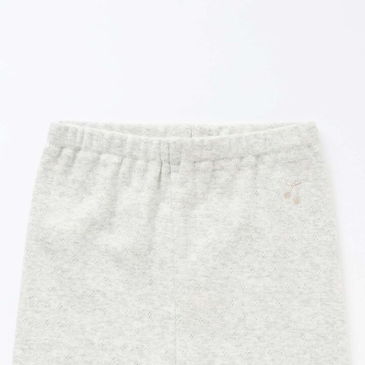 Tulle Hem 9/10 Length Leggings,Off white, medium image number 2