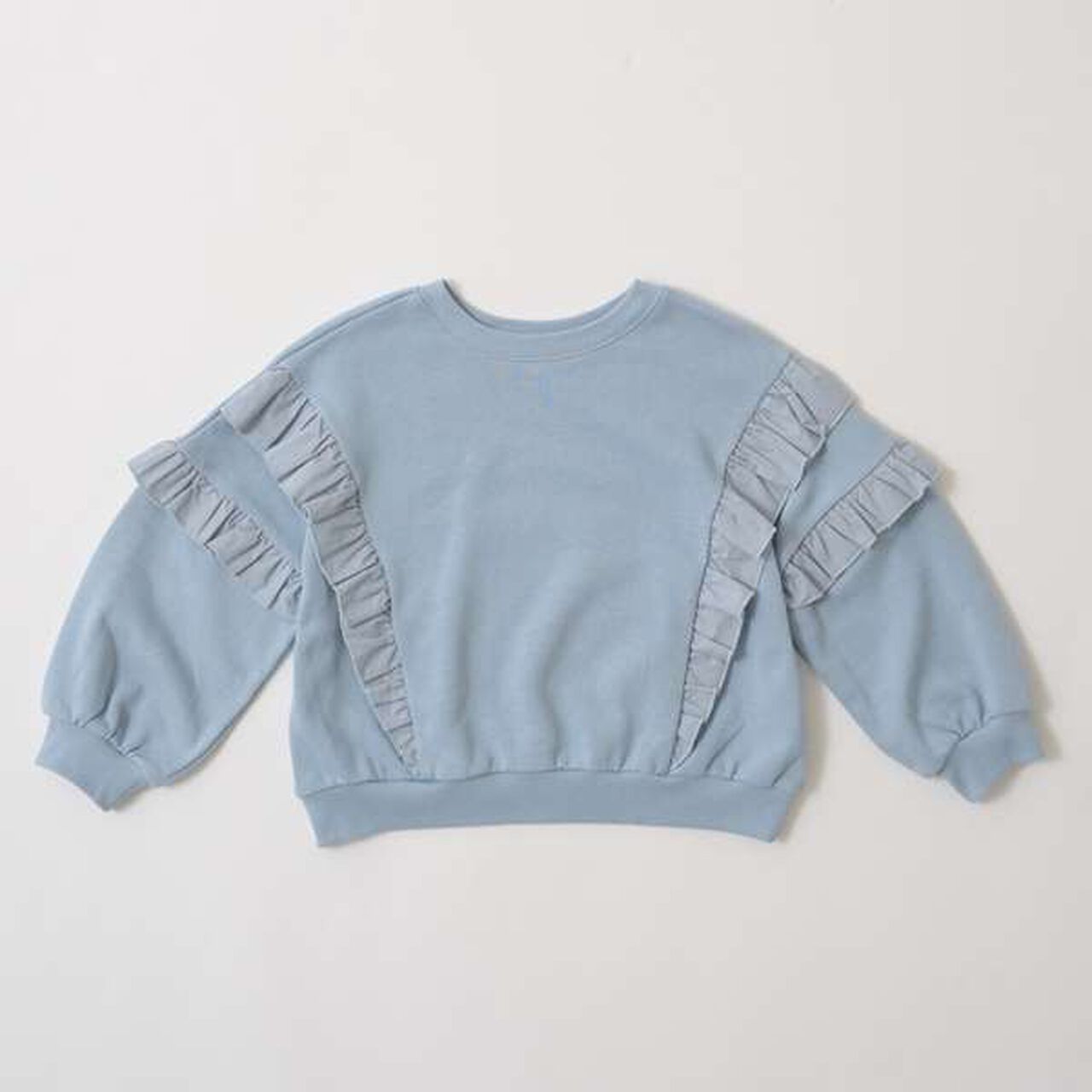 Pilling-Resistant Frill Sweatshirt,Milky white, large image number 12