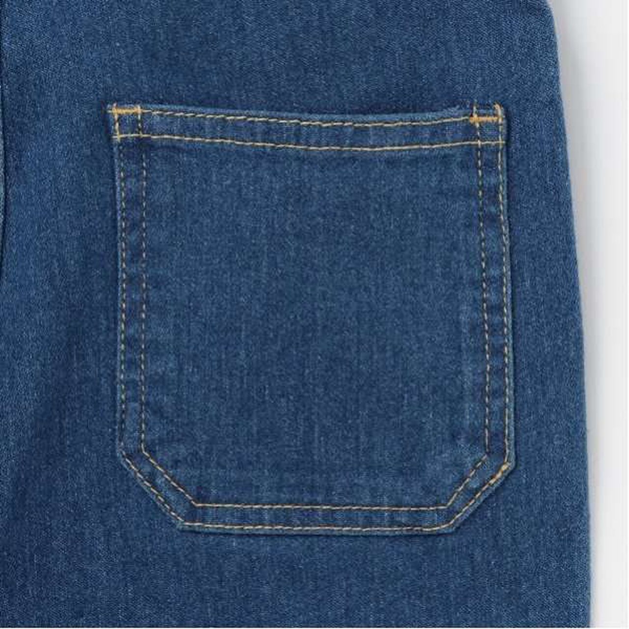 Stretch Denim Overalls,Navy, large image number 15