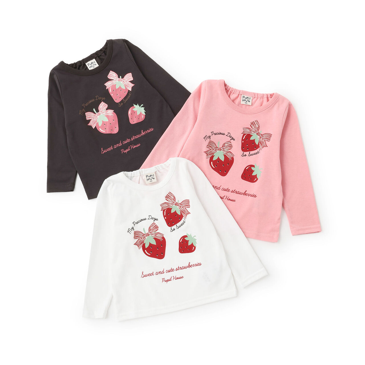 990T Long-Sleeve Strawberry Ribbon,Off white, large image number 6