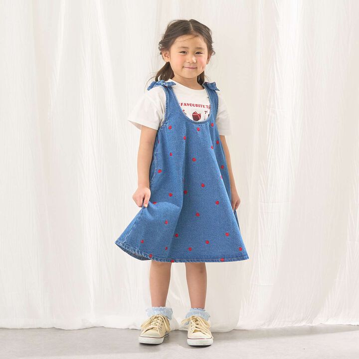 [Tomodeni] Assorted Embroidered All-Over Pattern Flare One-Piece Dress,Blue, medium image number 13