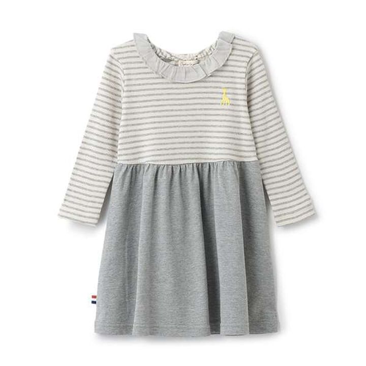[Made in Japan] Stripe Pattern Long-Sleeve One-Piece Dress,Pink, medium image number 10