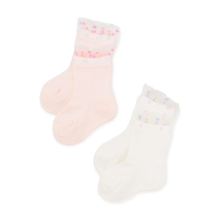 Tulle Dot Socks [Made in Japan],Pink, medium image number 4