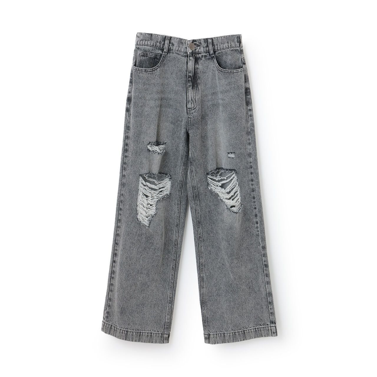 [LTXC] Distressed Denim Wide Pants [Set Available],Navy, large image number 6