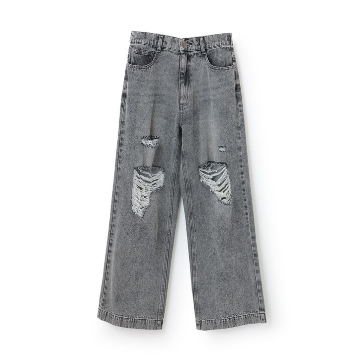 [LTXC] Distressed Denim Wide Pants [Set Available],Navy, medium image number 6