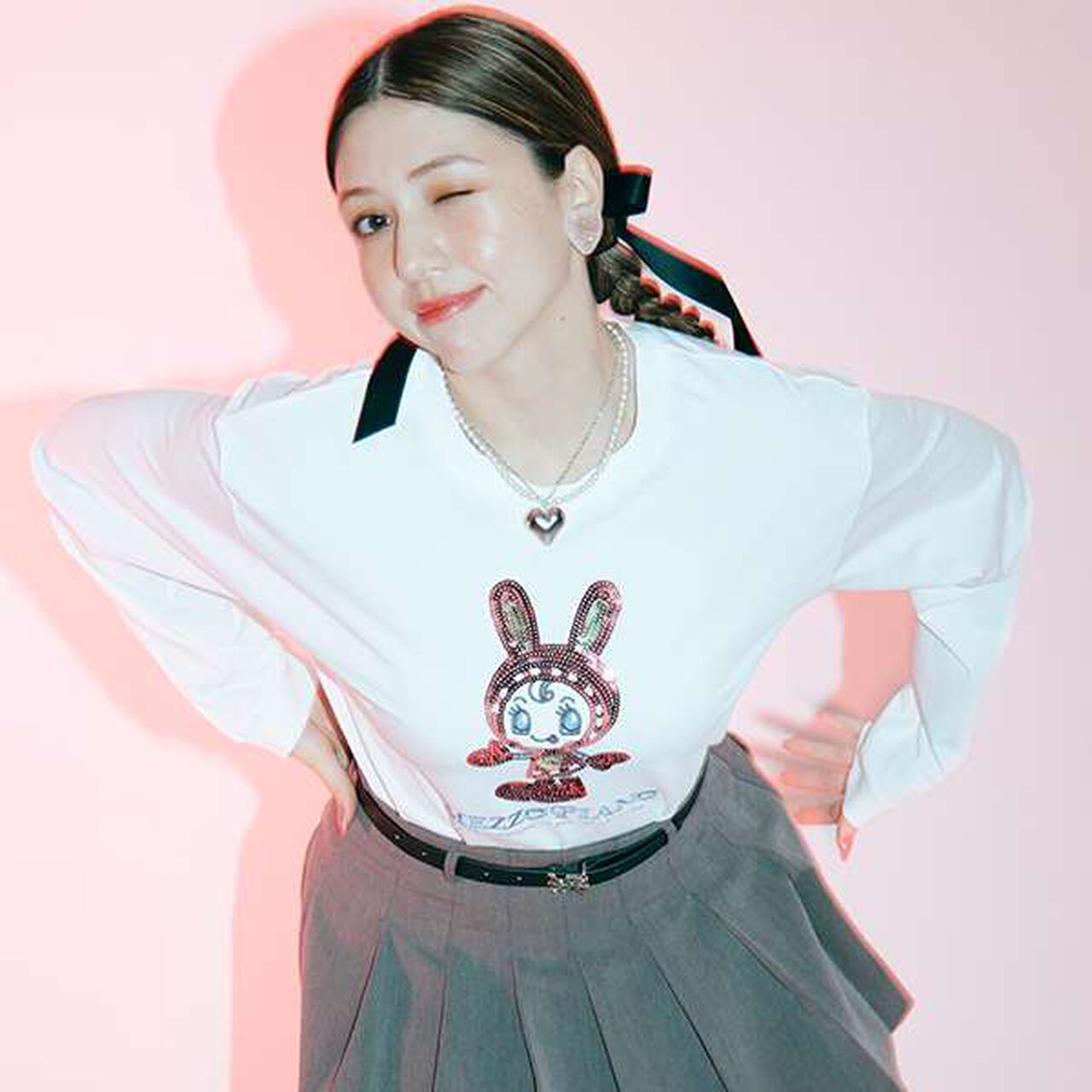 Berie-chan Sequin T-Shirt,White, large image number 0