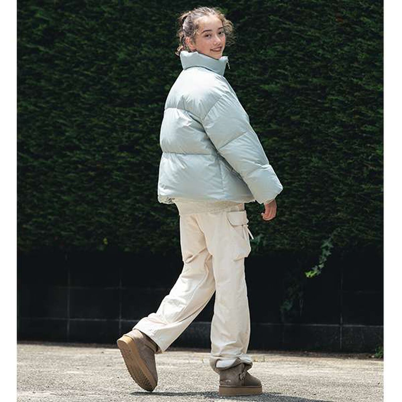 [Warm Lining] Waist Rib Easy Cargo Pants,Ivory, large image number 10