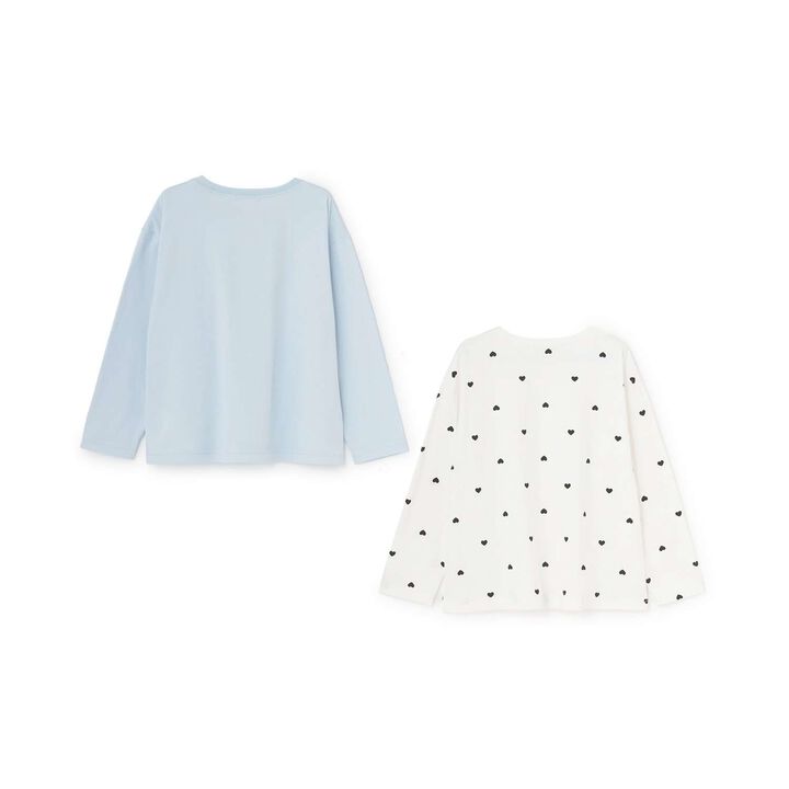 [100% Cotton] [School-Ready] A-Line T-Shirt (2-Piece Set),Sax blue, medium image number 1