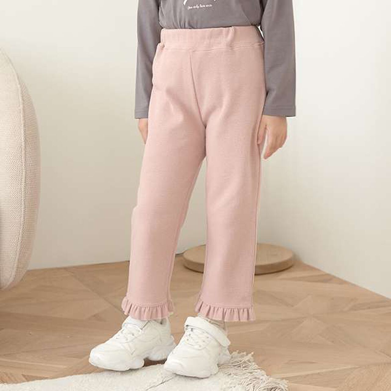 Tomo Frilly Flare Pants,Blue gray, large image number 20