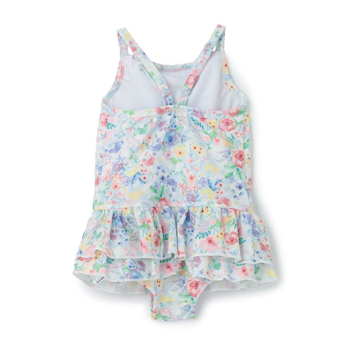 [SWIM] Girls' Floral Pattern One-Piece Swimwear [UV Protection],Pink, medium image number 2