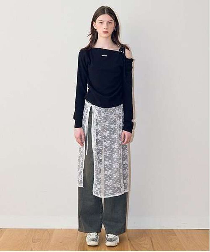 Lace Wrap Skirt,Ivory, medium image number 6