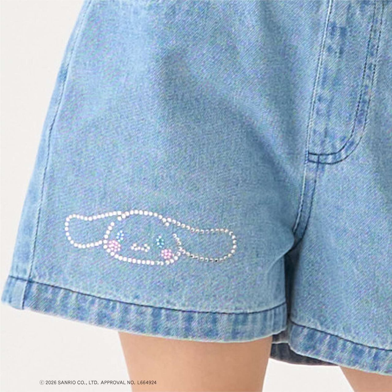 [Sanrio Characters] Denim Shorts,Black, large image number 7
