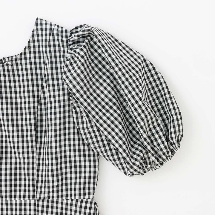 [Parent-Child Matching] Puff Sleeve Peplum One-Piece Dress,Black, medium image number 3