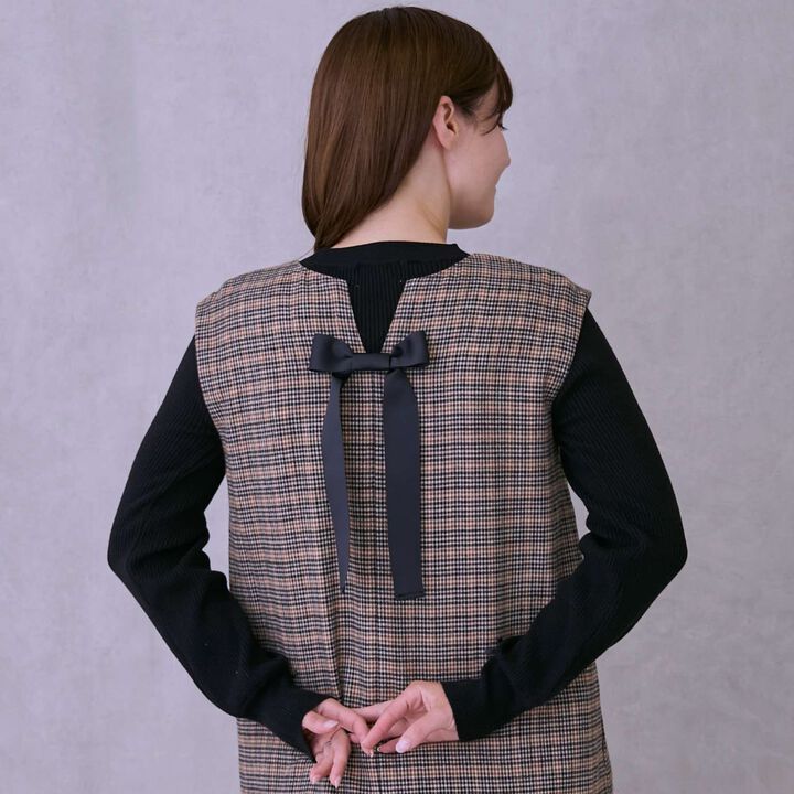 Parent-Child Matching Ribbon Jumper Skirt,Gray, medium image number 3