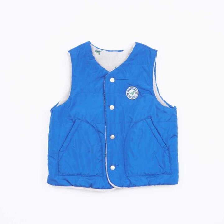 KPBOY Dinosaur Reversible Boa Lined Padded Vest (80-130),Blue, medium image number 13