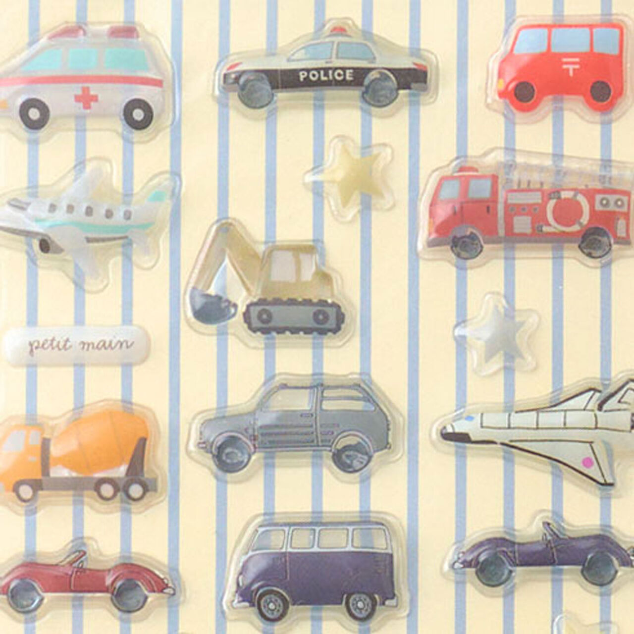 [petit main] Moist Plush 3D Stickers,Blue, large image number 4