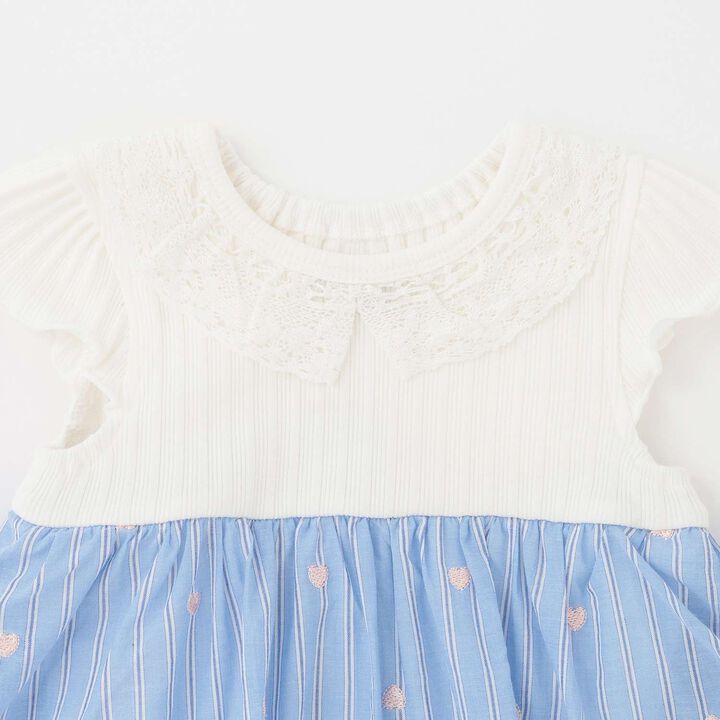 Link Heart Embroidery OP Romper,Light pink, medium image number 2