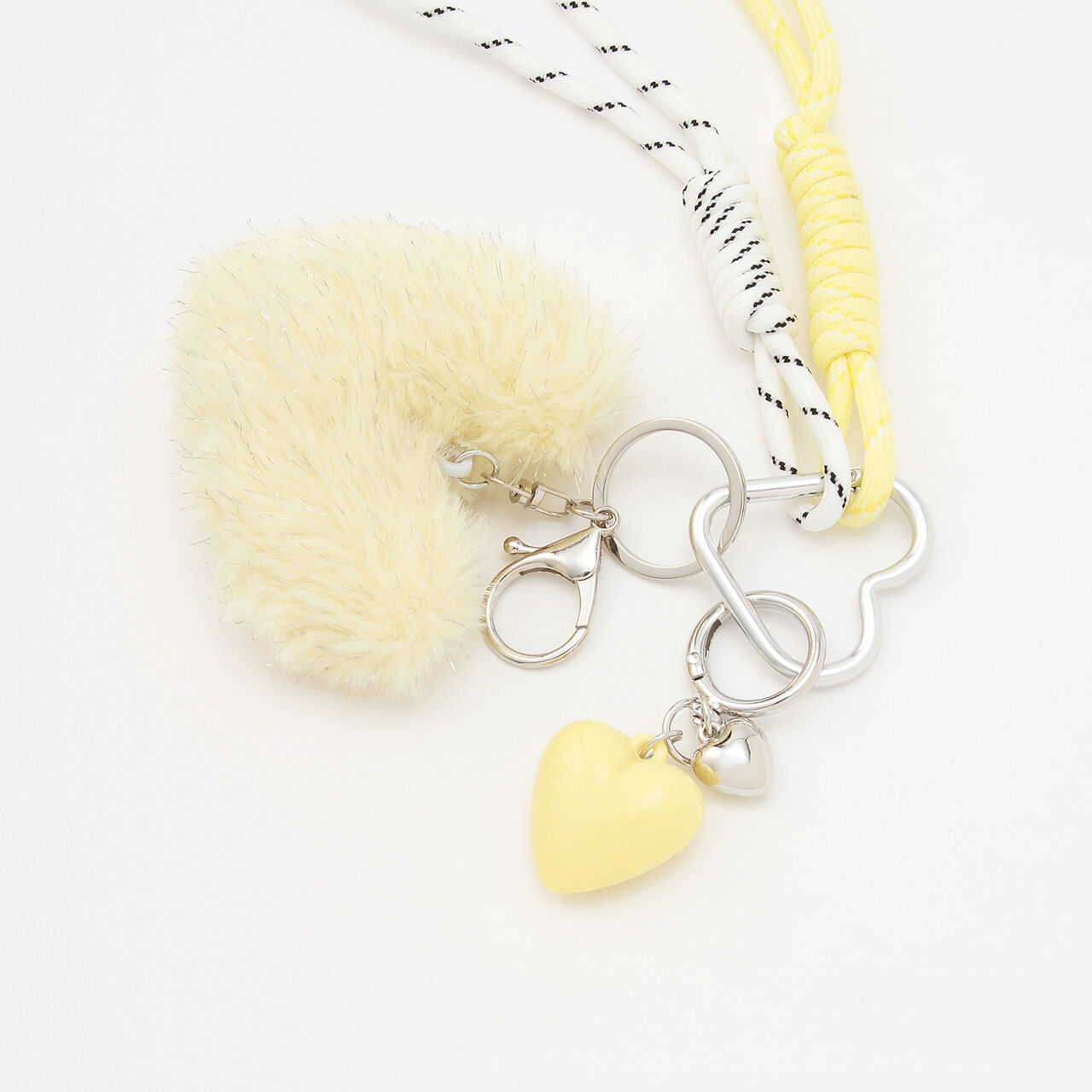 Lame Fur Heart Charm,Pink, large image number 2