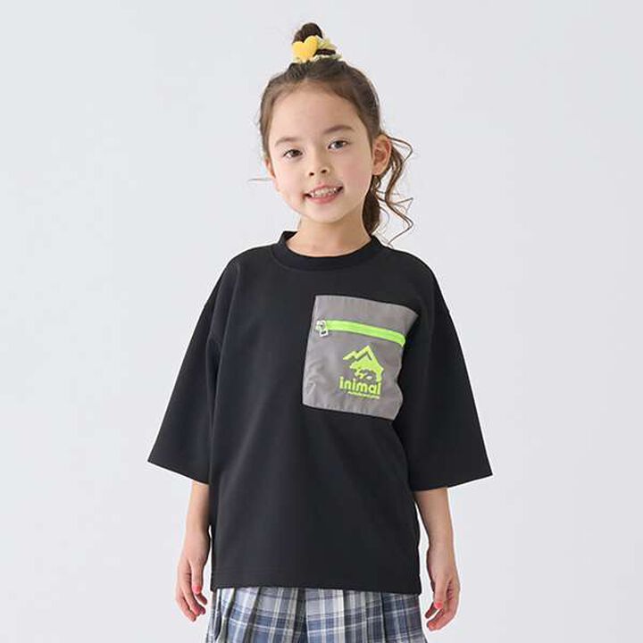 Water-Repellent Ponte Color-Blocked Pocket Big T-Shirt,White, medium image number 22