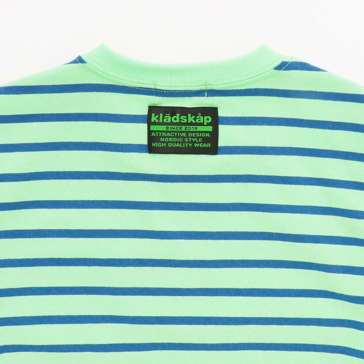 [Popular Item Restocked] [Not Available at Physical Stores] Patch Stripe Pattern Short-Sleeve T-Shirt,Moss green, medium image number 5