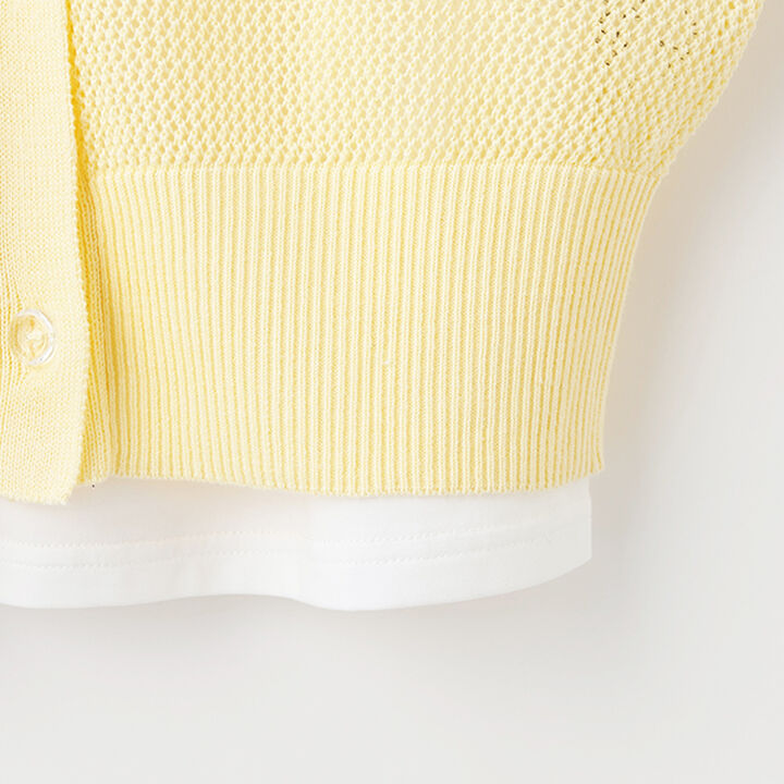 Mesh Knit Cardigan and Long Sleeve T-Shirt Set,Cream, medium image number 18