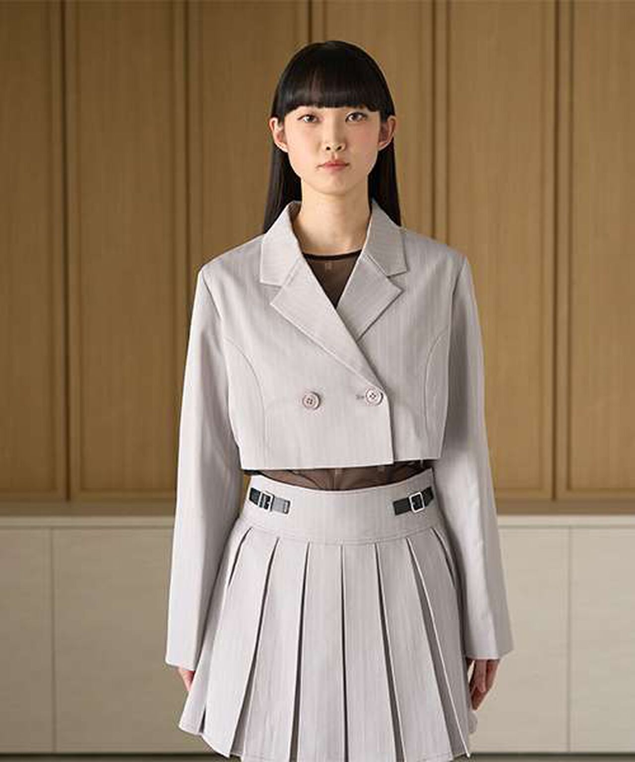 Short Tailored Jacket,Gray, large image number 15